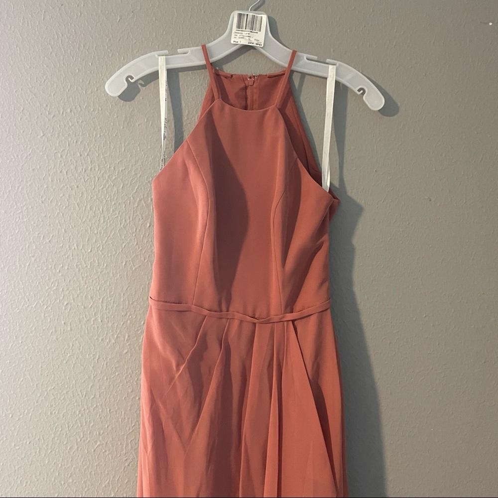 David Bridal High Neck Bridesmaid Dress